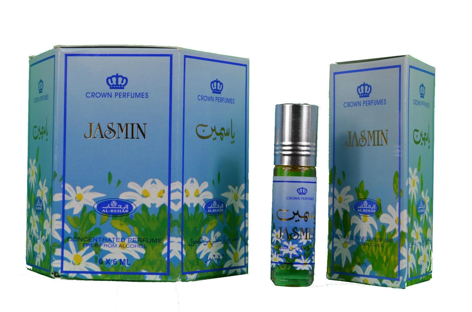 Jasmin Box Of 6 Jasmin 6ml Al Rehab Concentrated Perfume Oil Attar Ittar