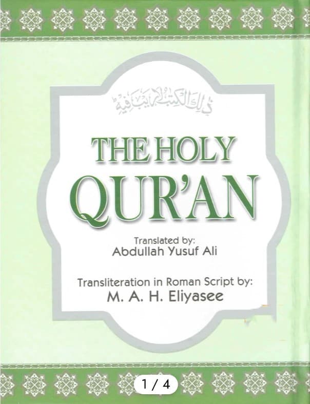 The Holy Quran Transliteration in Roman Script with Arabic Text and English Translation (Green)