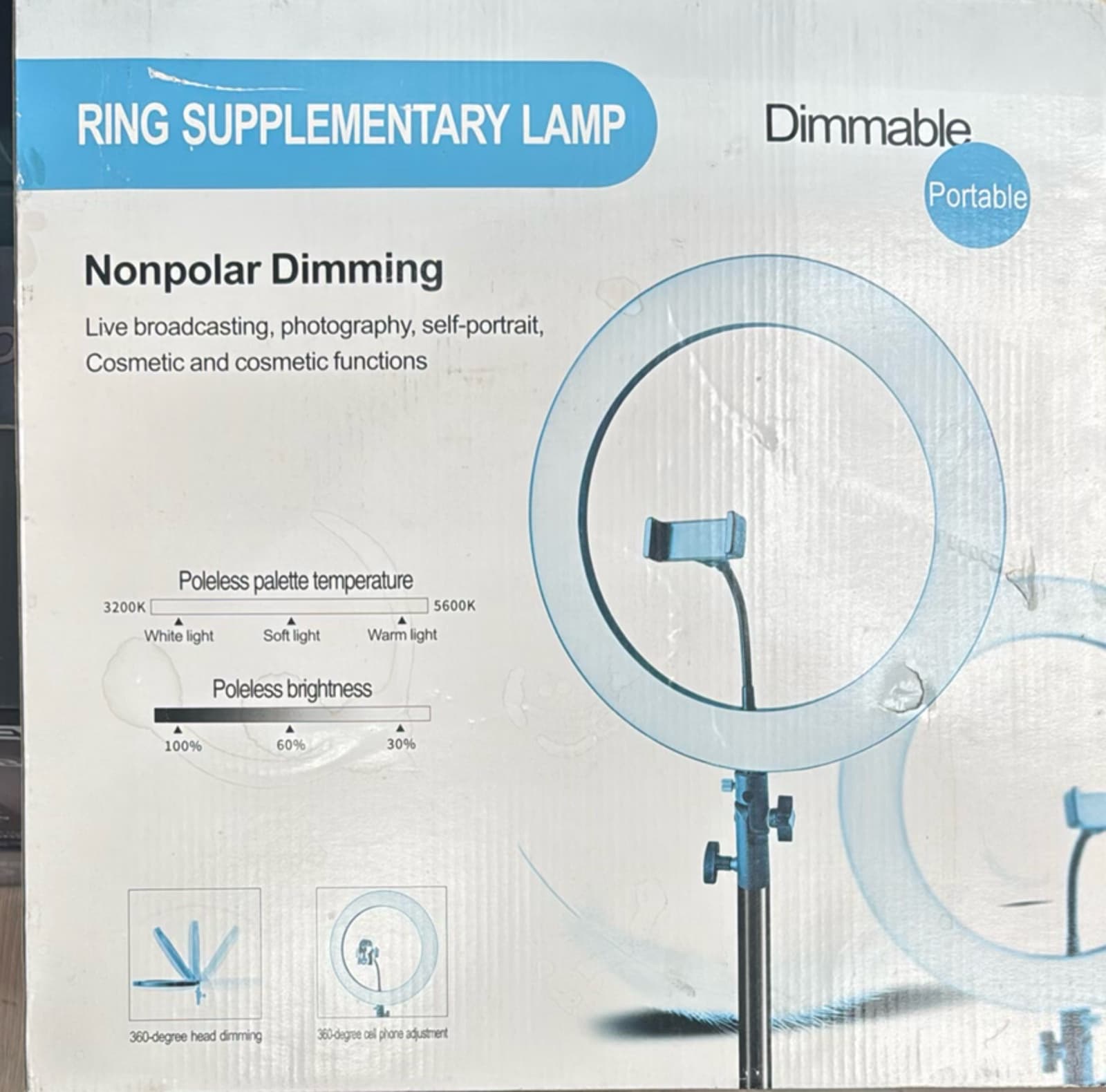 RING SUPPLEMENTARY LAMP Nonpolar Dimming for Live broadcasting photography