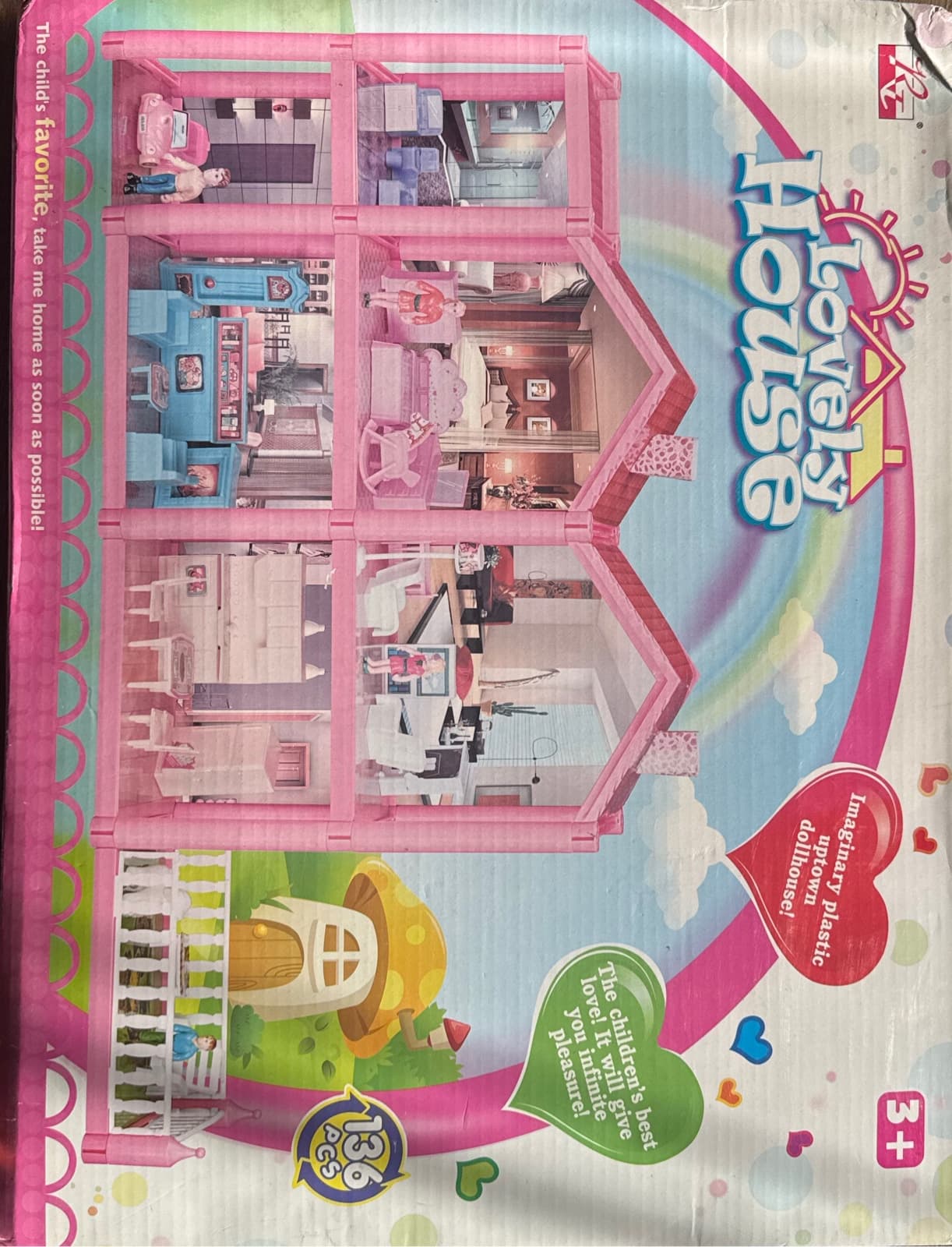Lovely House Imaginary Plastic Dollhouse for Kids