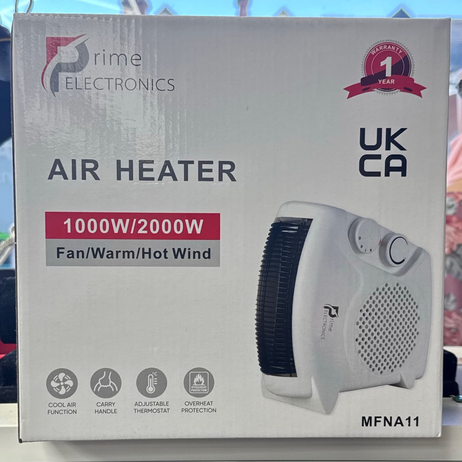 Prime Electronics 1000W/2000W Portable Fan Heater 1