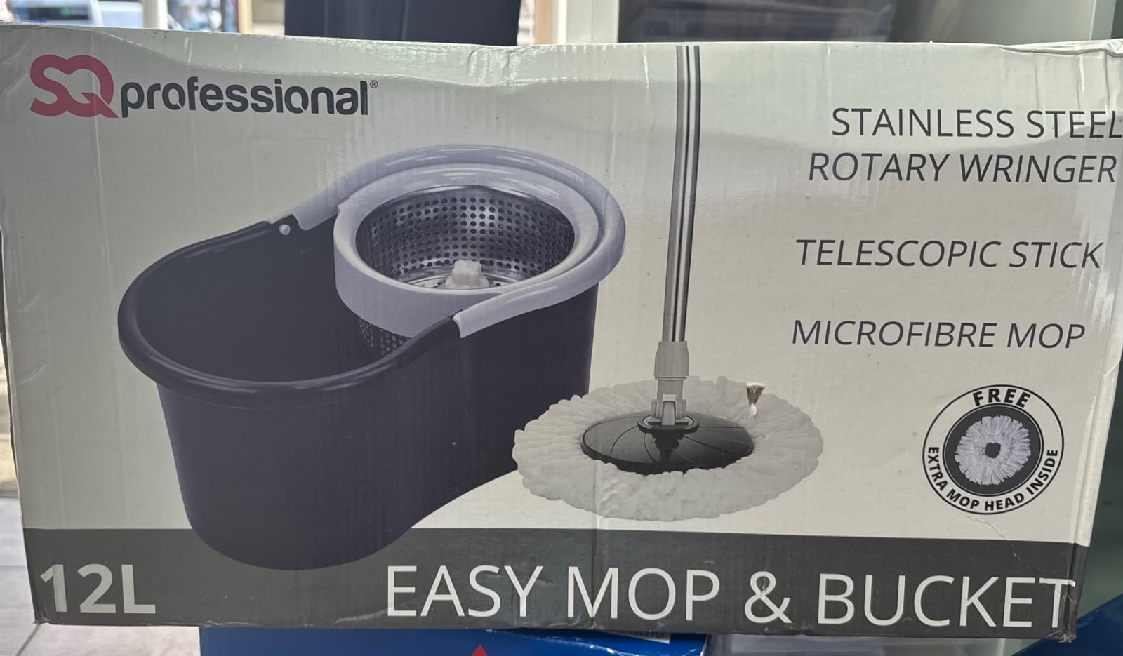SQ Professional Easy Mop & Bucket 12L with Rotary Wringer 1
