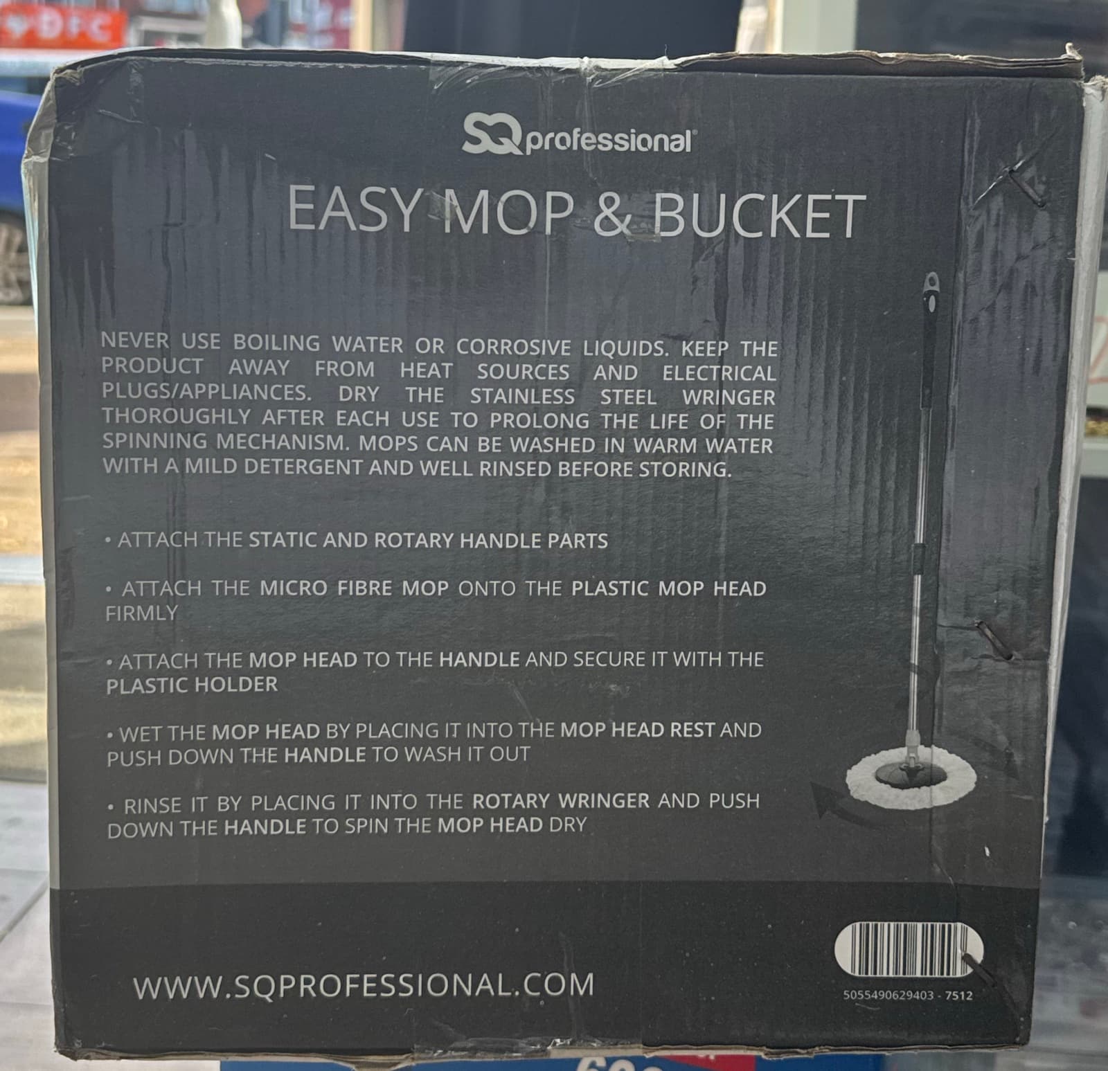 SQ Professional Easy Mop & Bucket 12L with Rotary Wringer 2