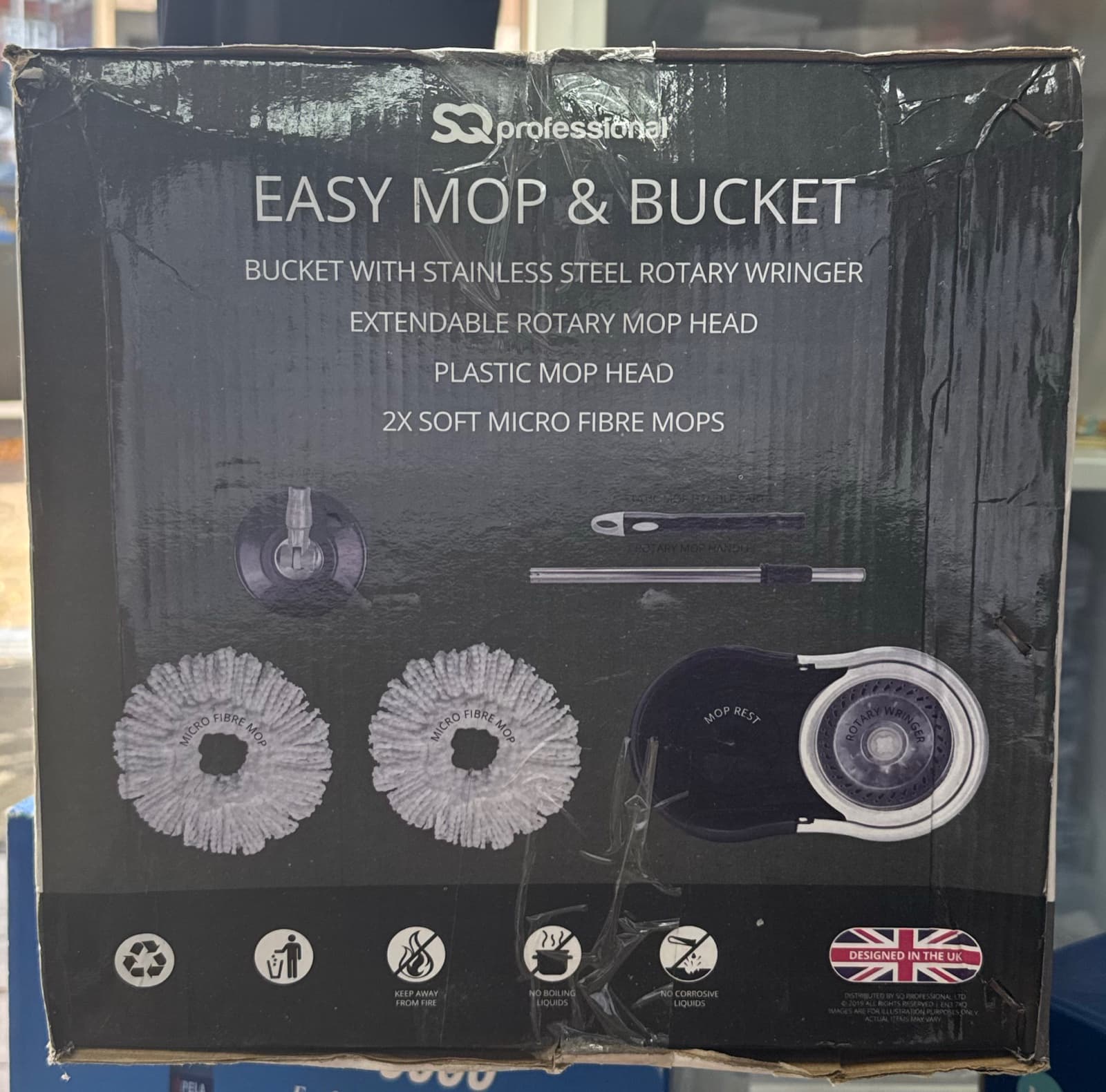 SQ Professional Easy Mop & Bucket 12L with Rotary Wringer 3