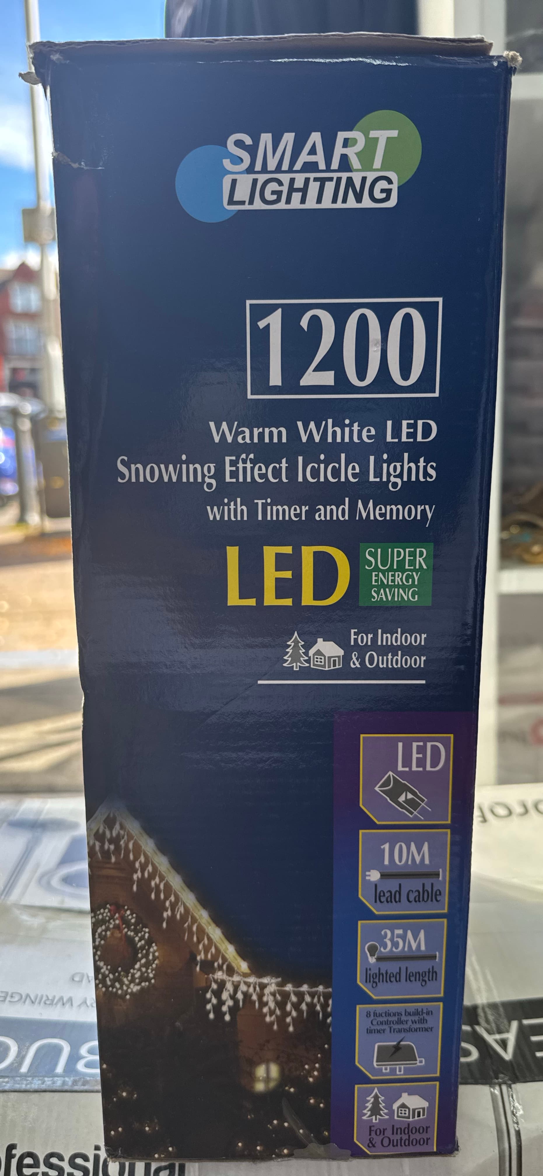 Smart Lighting 1200 Warm White LED Snowing Effect Icicle Lights