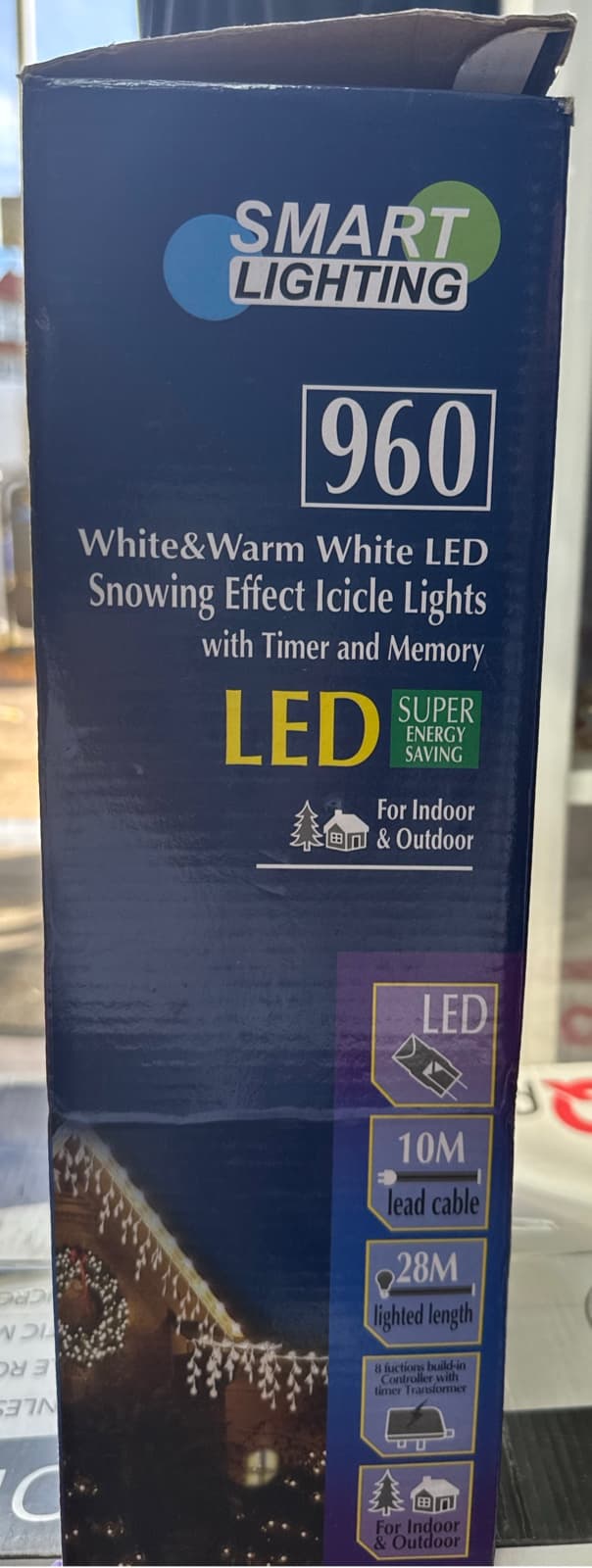 Smart Lighting 960 White & Warm White LED Icicle Lights 2
