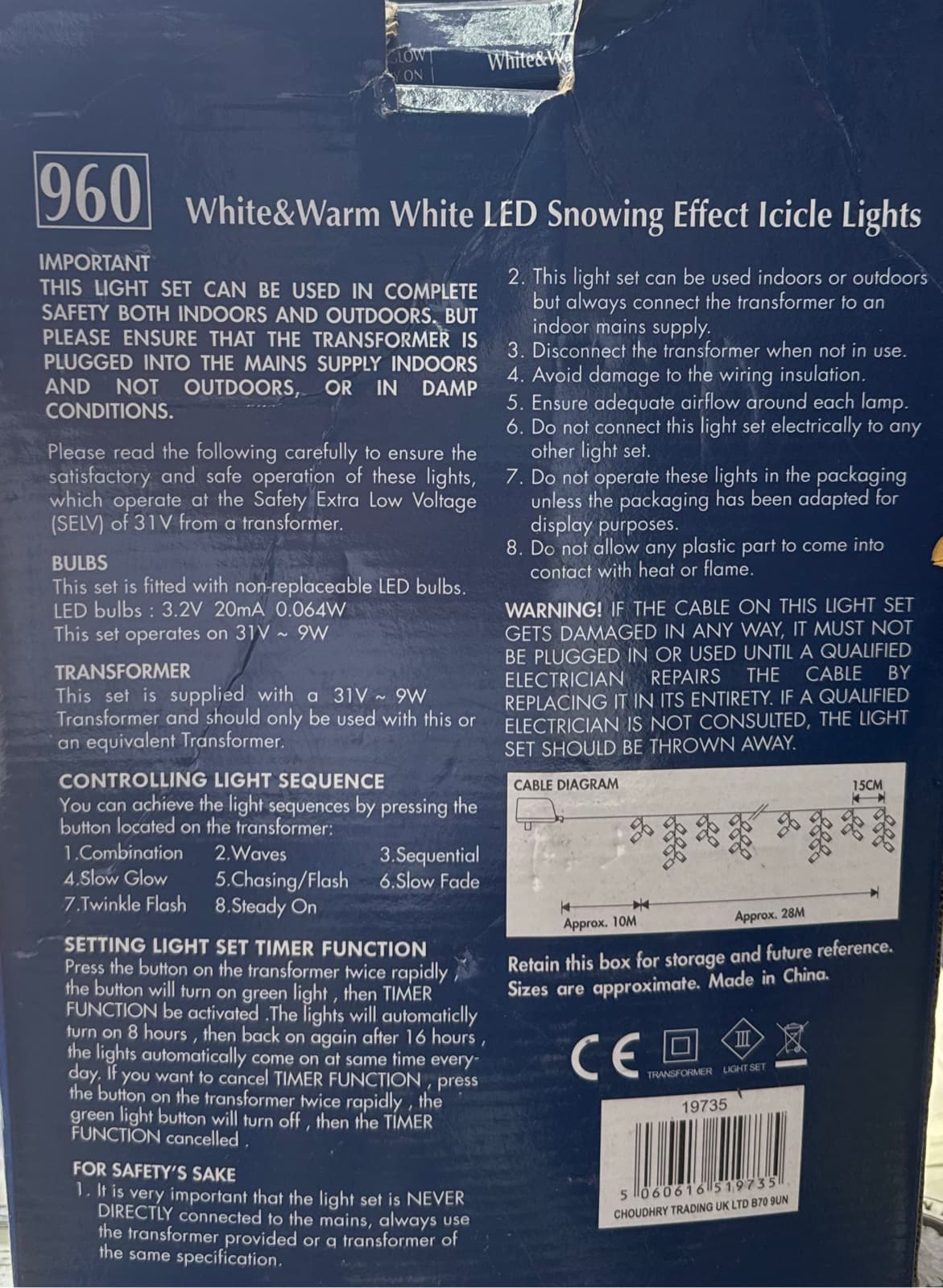 Smart Lighting 960 White & Warm White LED Icicle Lights 3