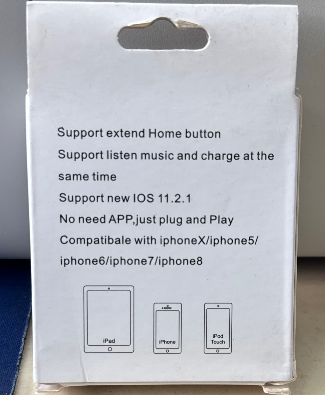 iPhone X Home Button and 3.5mm Audio Jack Lightning Adapter 2