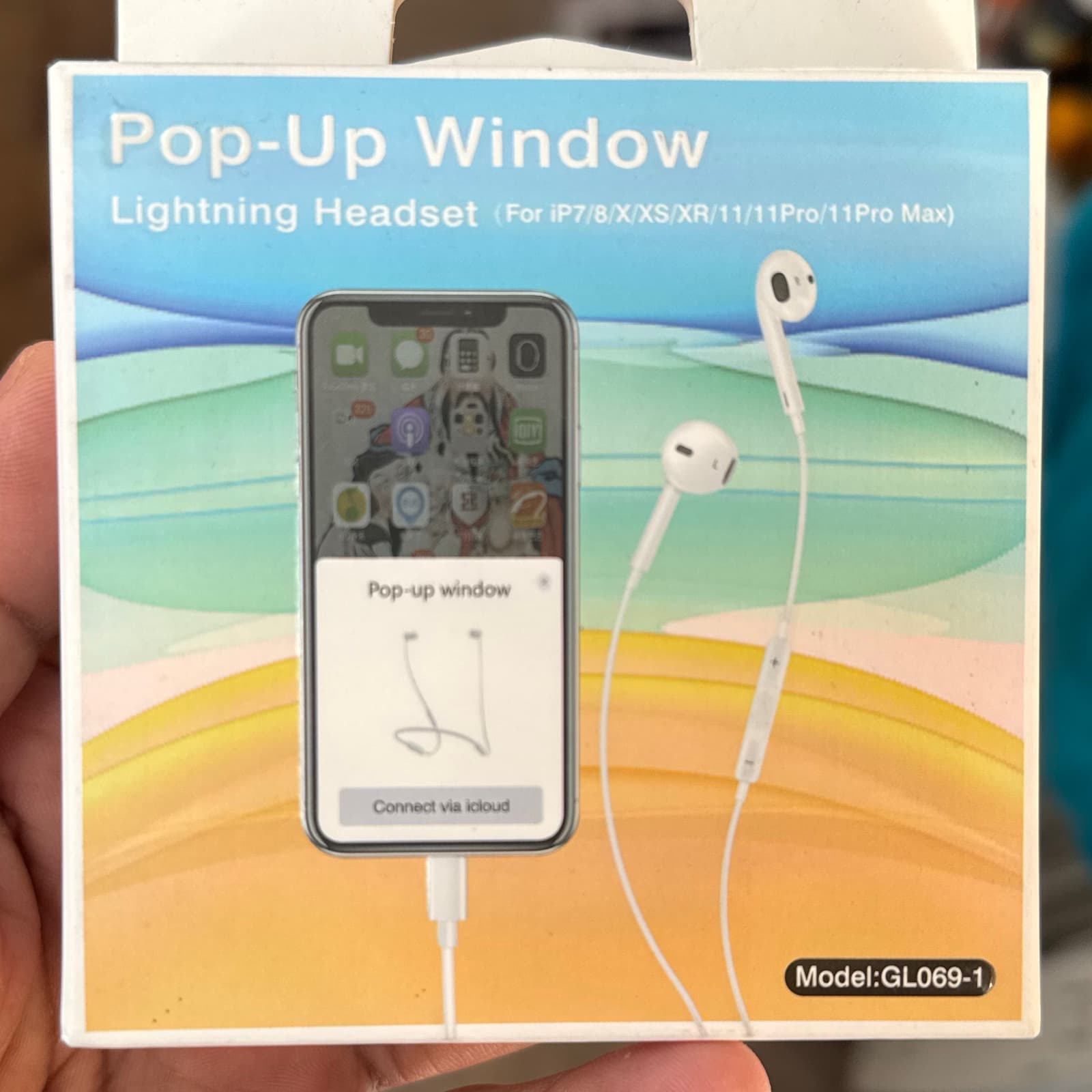 Pop-Up Window GL.069-1 Lightning Headset for iPhone 7–11 Pro Max 1
