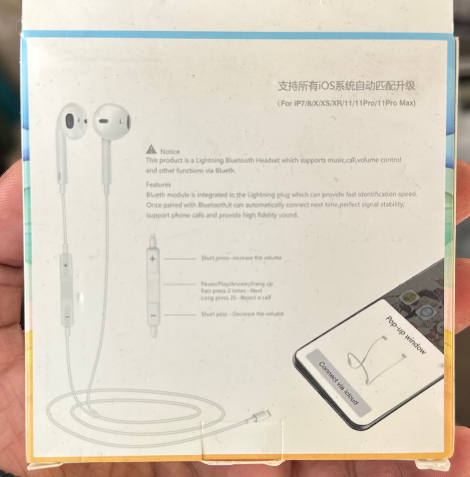 Pop-Up Window GL.069-1 Lightning Headset for iPhone 7–11 Pro Max 2