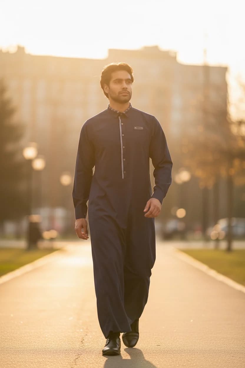LAWUNG Thobe AAR2642 - Noir Bleu