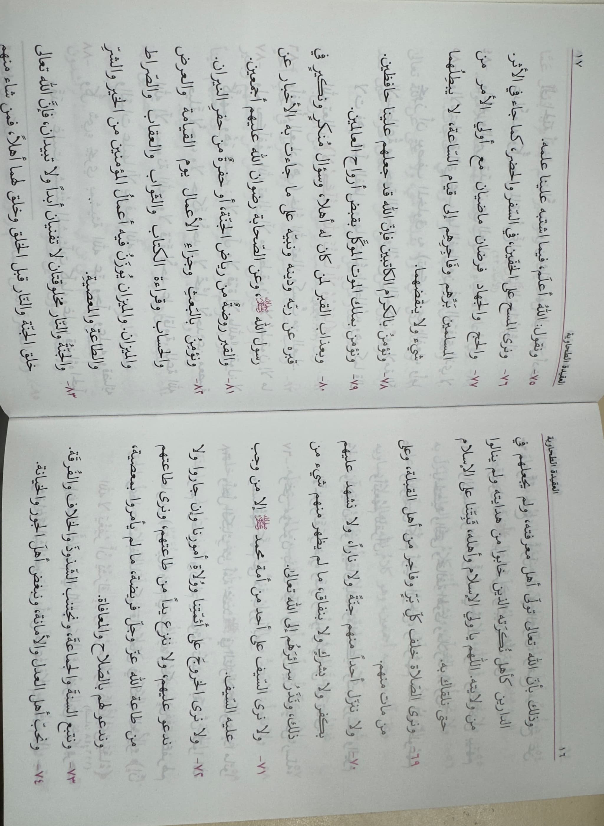 Aqida Al-Tahawiyya العقيدة الطحاوية Arabic Paperback