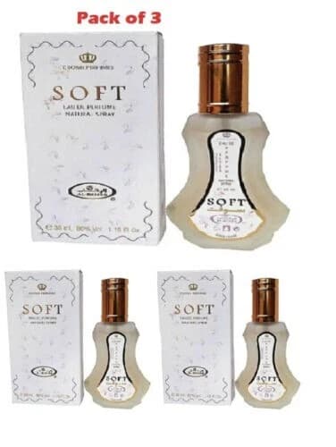 Soft 35ml (pack of 3) EDP Spray by Al Rehab Crown Perfume Spray
