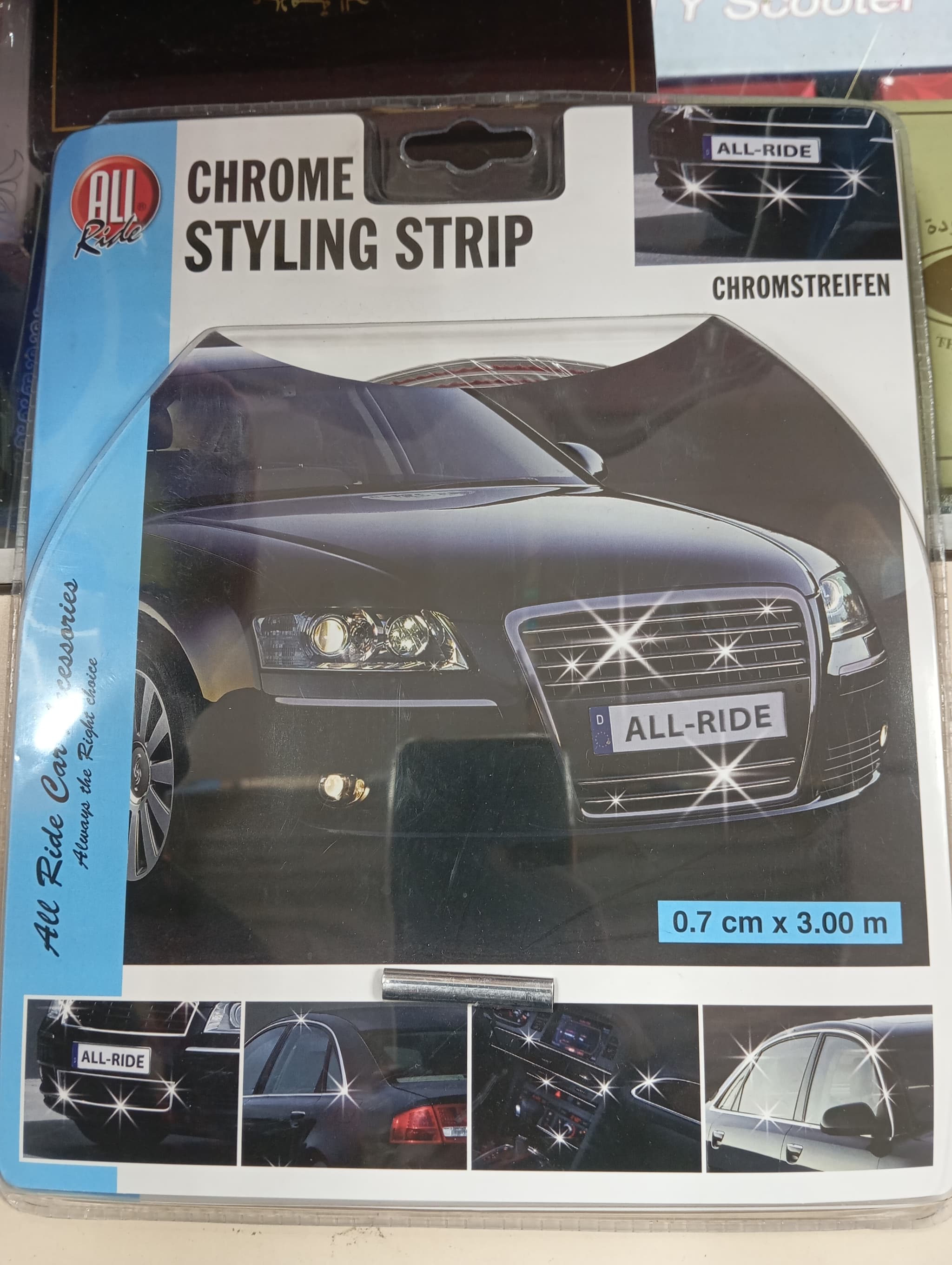 All Ride Chrome Styling Strip 7mm x 3M Self Adhesive Car Trim