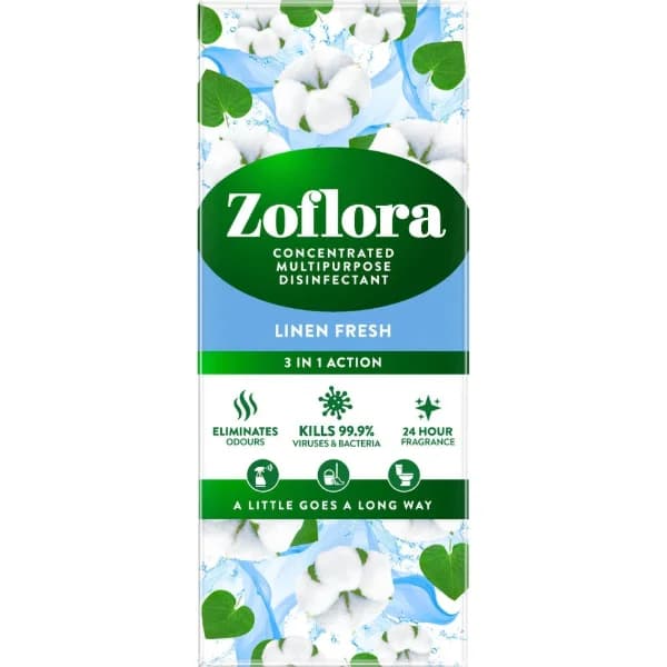 Zoflora 3 in 1 Action Concentrated Disinfectant Linen Fresh 500ml