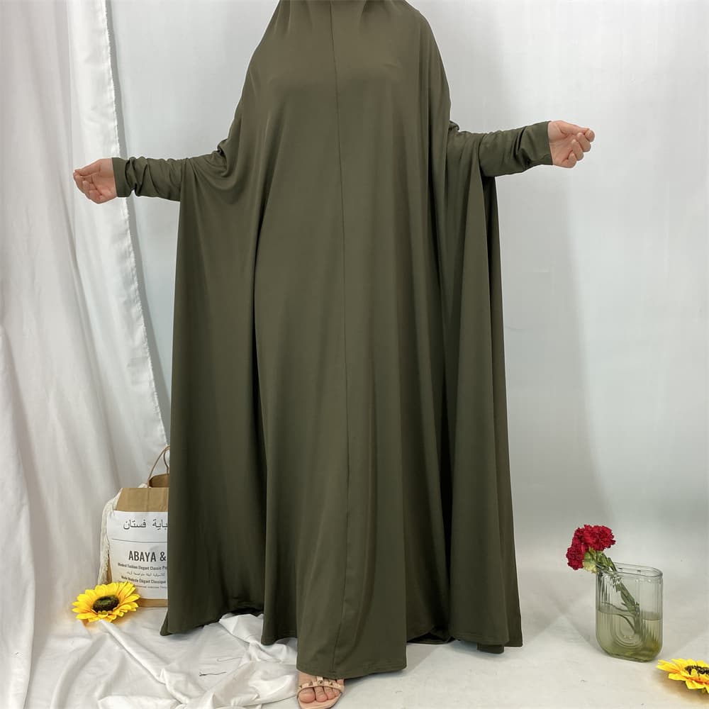 Dubai-Style Hooded Kaftan Abaya Dress