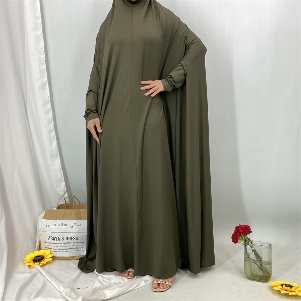 Dubai-Style Hooded Kaftan Abaya Dress