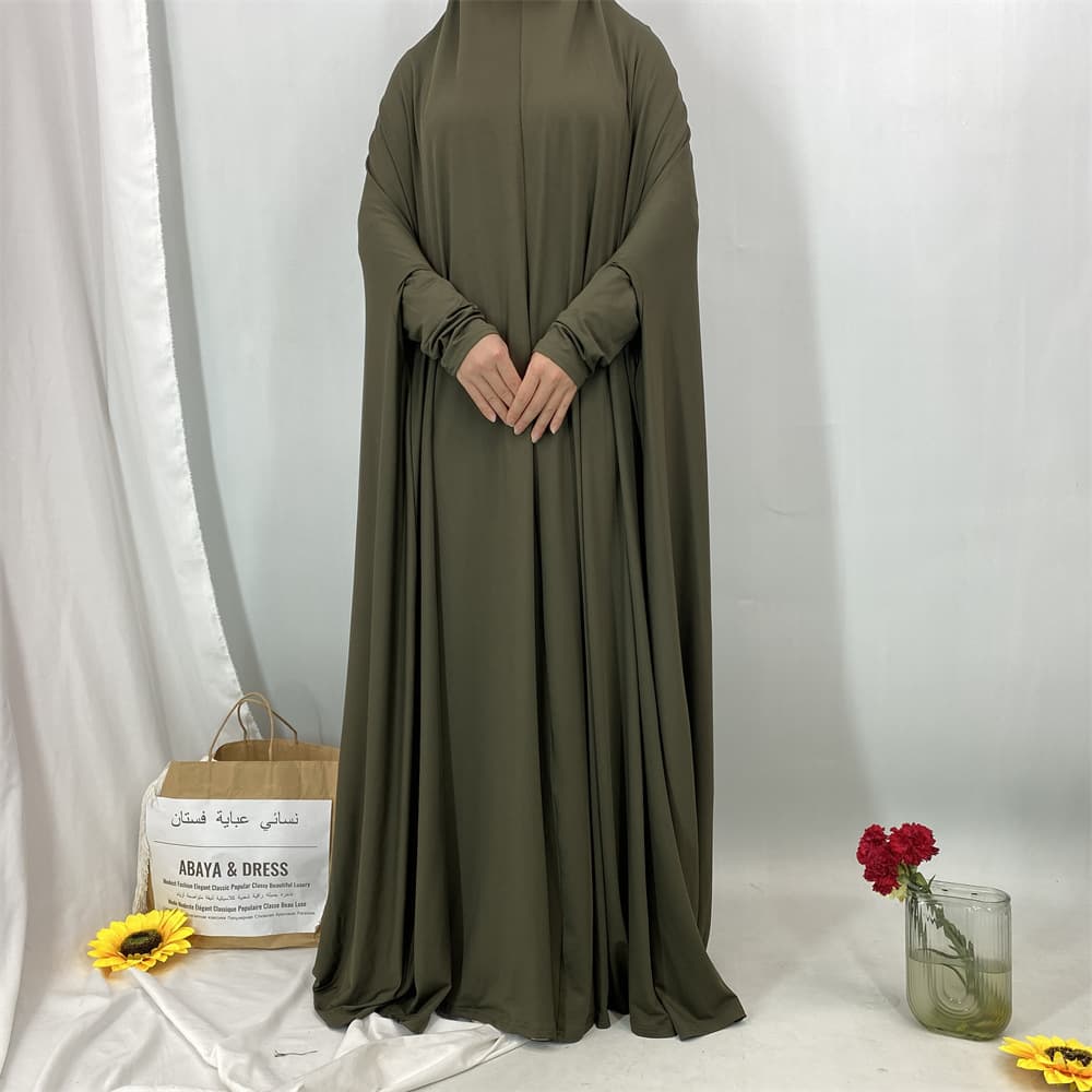 Dubai-Style Hooded Kaftan Abaya Dress