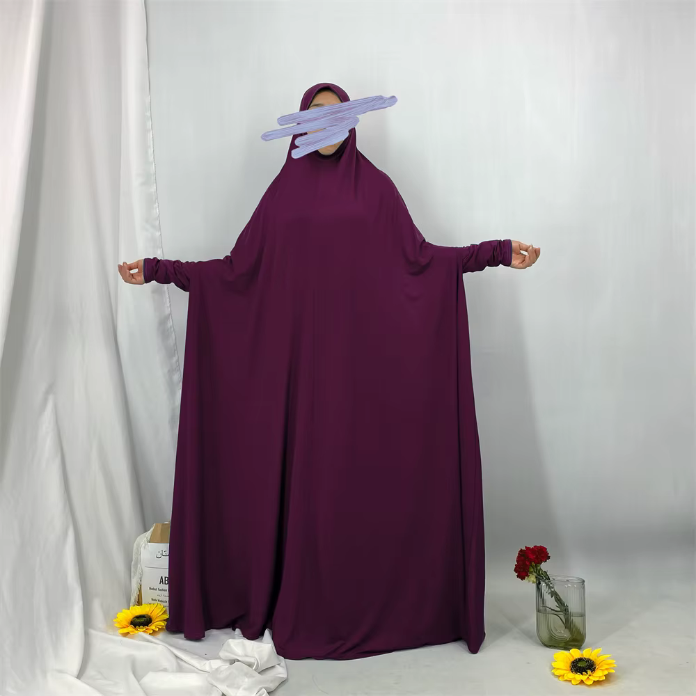 Dubai-Style Hooded Kaftan Abaya Dress