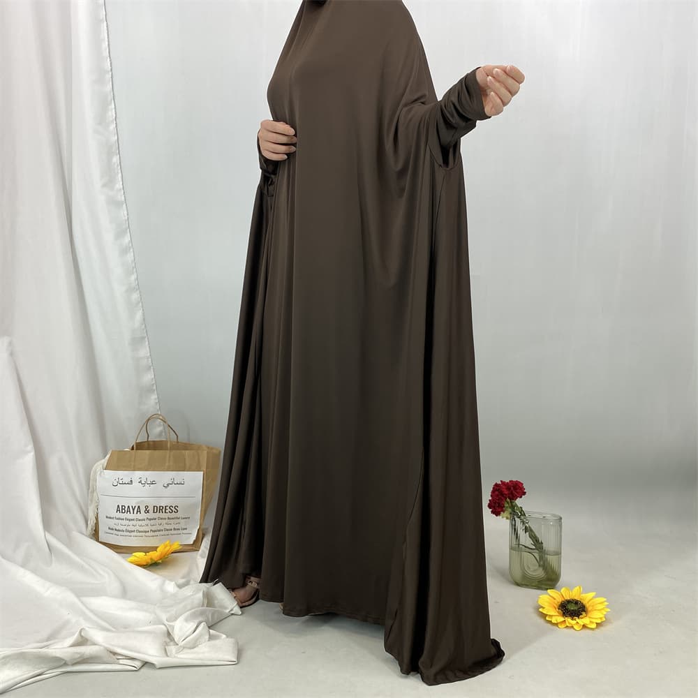 Dubai-Style Hooded Kaftan Abaya Dress